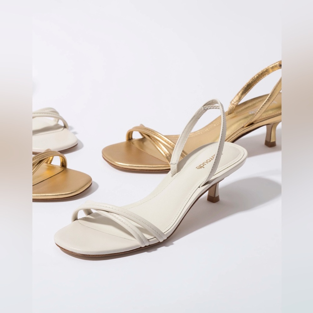 Larroude Mini Annie Sandal In Ivory Leather 8